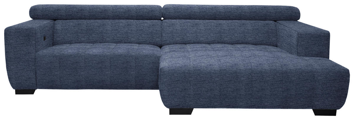 ECKSOFA  in Webstoff Dunkelblau  279/182 cm  - Schwarz/Dunkelblau, KONVENTIONELL, Textil/Metall (279/182cm) - Hom`in
