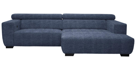 ECKSOFA  in Webstoff Dunkelblau  279/182 cm  - Schwarz/Dunkelblau, KONVENTIONELL, Textil/Metall (279/182cm) - Hom`in