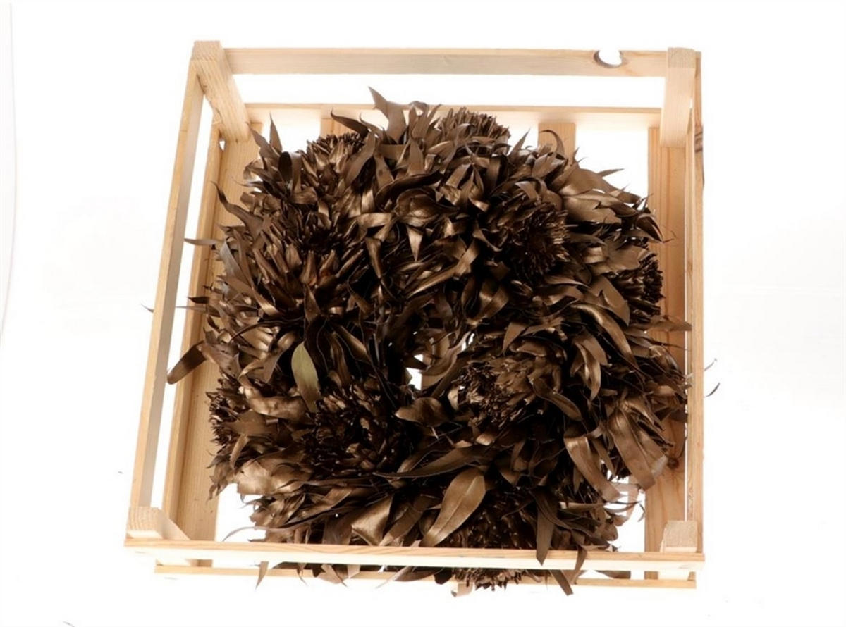 TROCKENBLUMENKRANZ  - Silberfarben/Bronzefarben, Trend, Naturmaterialien (45cm) - X-Mas