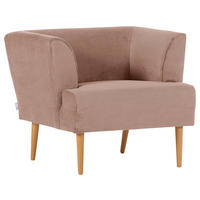 FÅTÖLJ i textil rosa  - bokfärgad/rosa, Design, trä/textil (85/71/80cm) - MID.YOU