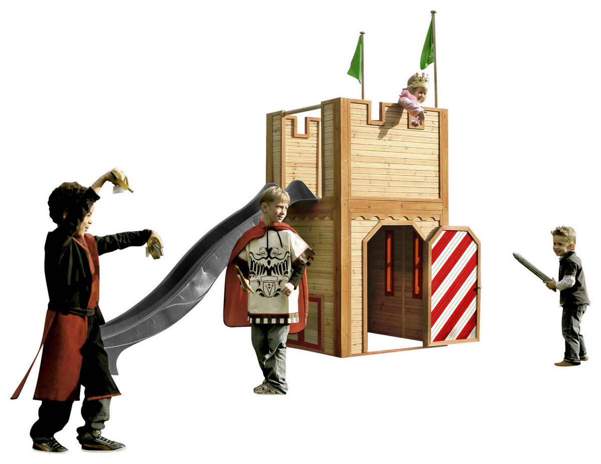 LEKSTUGA 319/195/110 cm  - röd/brun, Klassisk, trä/plast (319/195/110cm)