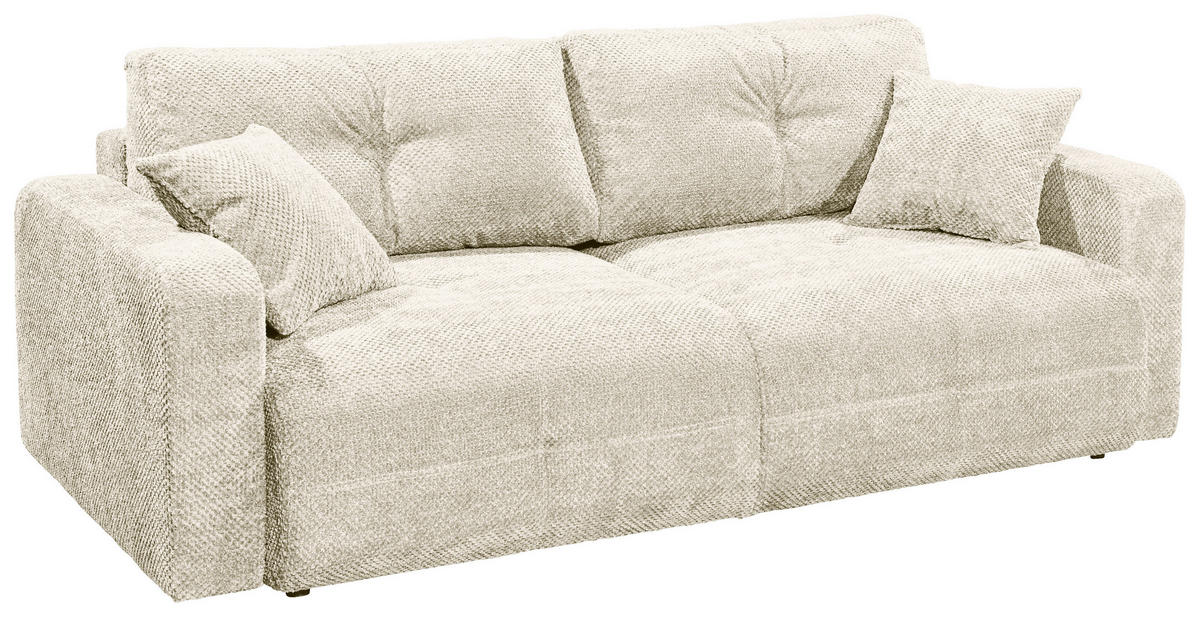 SCHLAFSOFA in Mikrovelours Beige  - Beige/Schwarz, Konventionell, Kunststoff/Textil (235/88/120cm) - MID.YOU