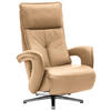 RELAXSESSEL in Leder Honig  - Chromfarben/Honig, Design, Leder/Metall (77/110/87cm) - Valdera