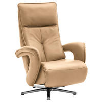 RELAXSESSEL in Leder Honig  - Chromfarben/Honig, Design, Leder/Metall (77/110/87cm) - Valdera