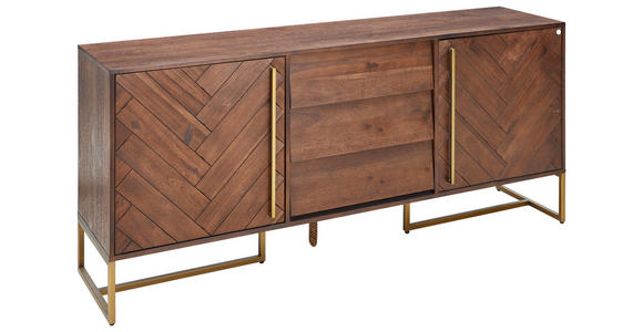 SIDEBOARD 180/80/45 cm - Messingfarben/Akaziefarben, KONVENTIONELL, Holz/Holzwerkstoff (180/80/45cm) - Ambia Home