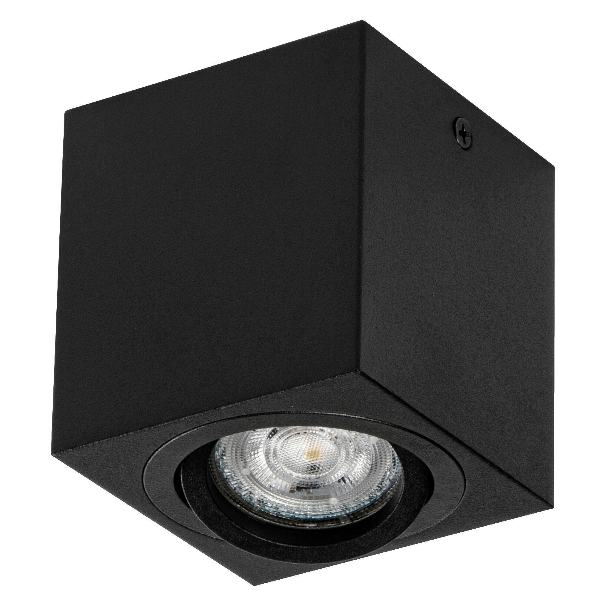 DECKENLEUCHTE 8/8/9,5 cm   - Schwarz, Basics, Metall (8/8/9,5cm) - Osram