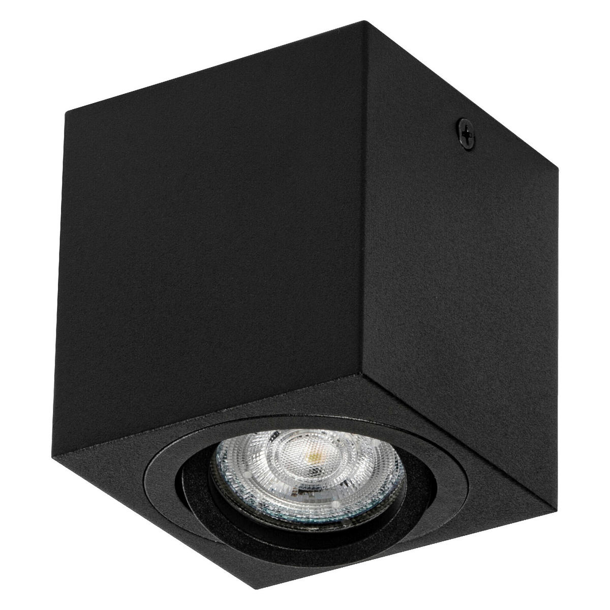 DECKENLEUCHTE 8/8/9,5 cm   - Schwarz, Basics, Metall (8/8/9,5cm) - Osram