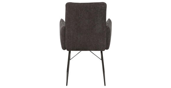 ARMLEHNSTUHL  Lederauswahl, Stoffauswahl, Typenauswahl, inklusive Armlehnen, Gestellauswahl Mikrofaser  - Anthrazit/Schwarz, Design, Textil/Metall (61/91/60cm) - Dieter Knoll