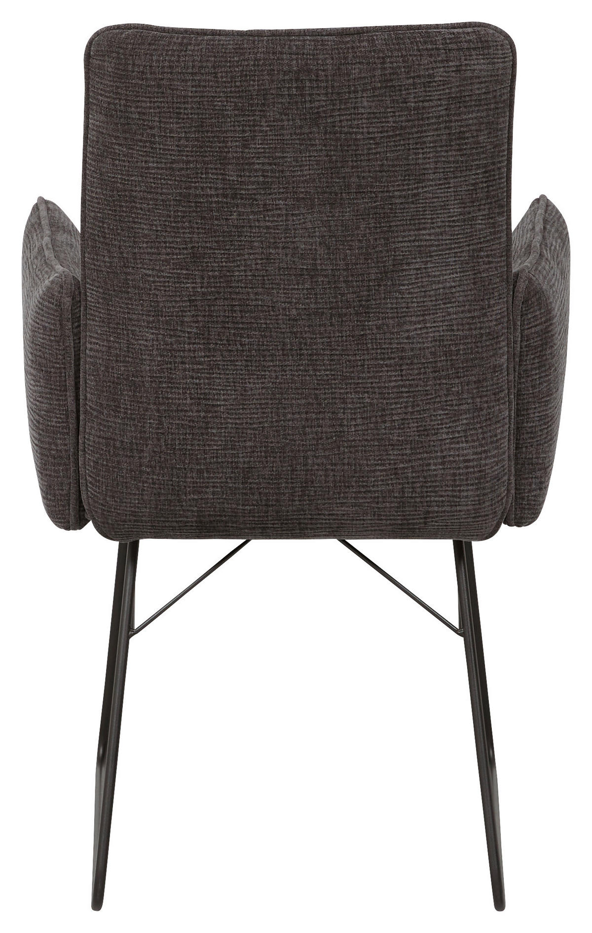 ARMLEHNSTUHL  Lederauswahl, Stoffauswahl, Typenauswahl, inklusive Armlehnen, Gestellauswahl Mikrofaser  - Anthrazit/Schwarz, Design, Textil/Metall (61/91/60cm) - Dieter Knoll