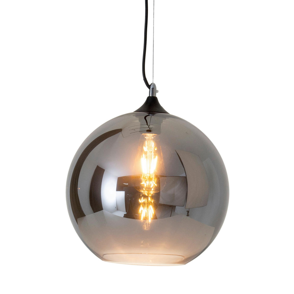 HÄNGELEUCHTE 30/130 cm   - Anthrazit/Schwarz, Design, Glas/Metall (30/130cm) - Näve