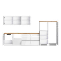 KÜCHENLEERBLOCK 360 cm  in Weiß, Eiche Wotan, Weiß Hochglanz  - Weiß Hochglanz/Eiche Wotan, LIFESTYLE, Holzwerkstoff (360cm) - Held