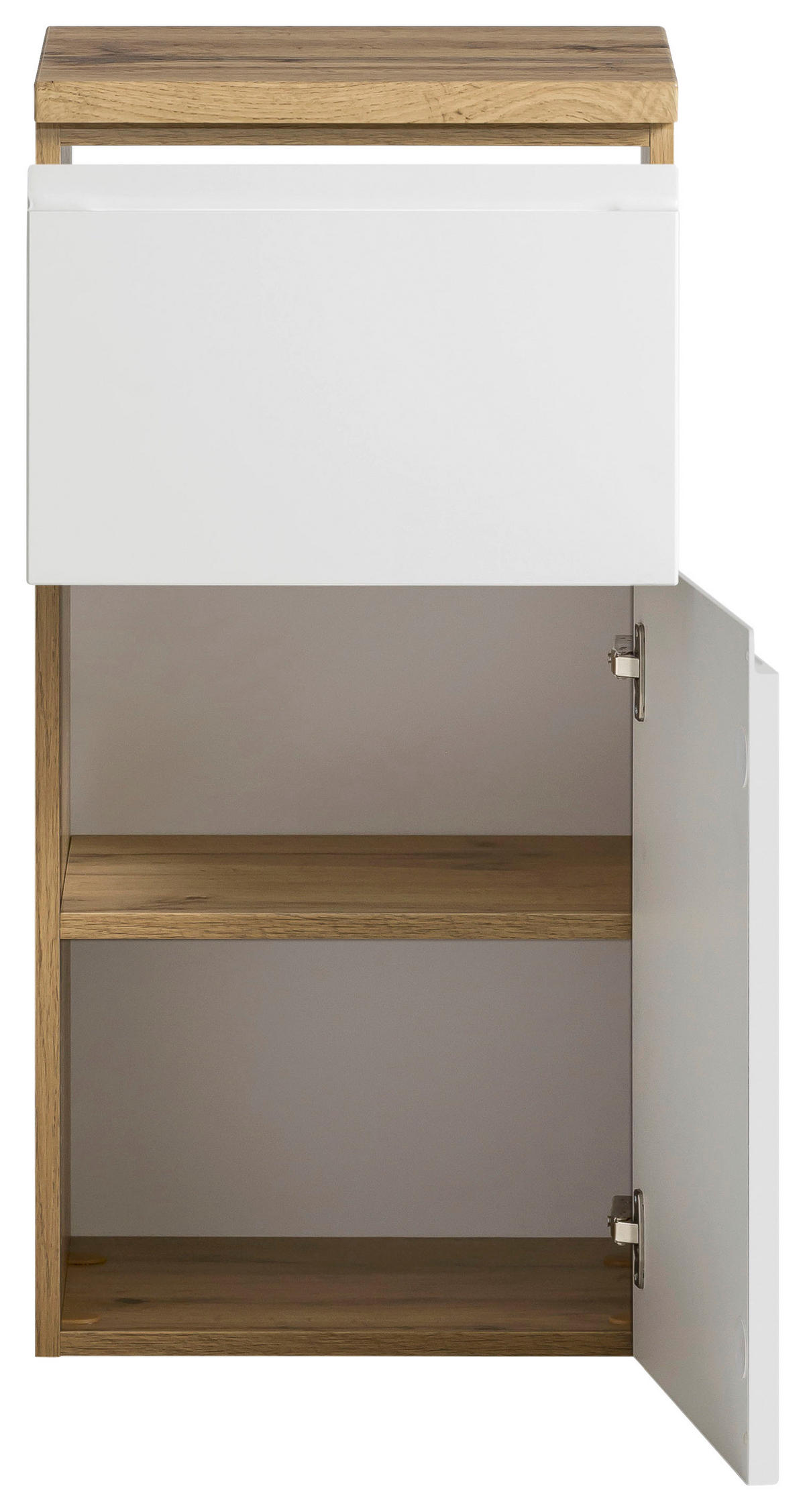 SPODNÁ SKRINKA, 40/79/35 cm - biela/dub wotan, Modern, kompozitné drevo (40/79/35cm) - Held