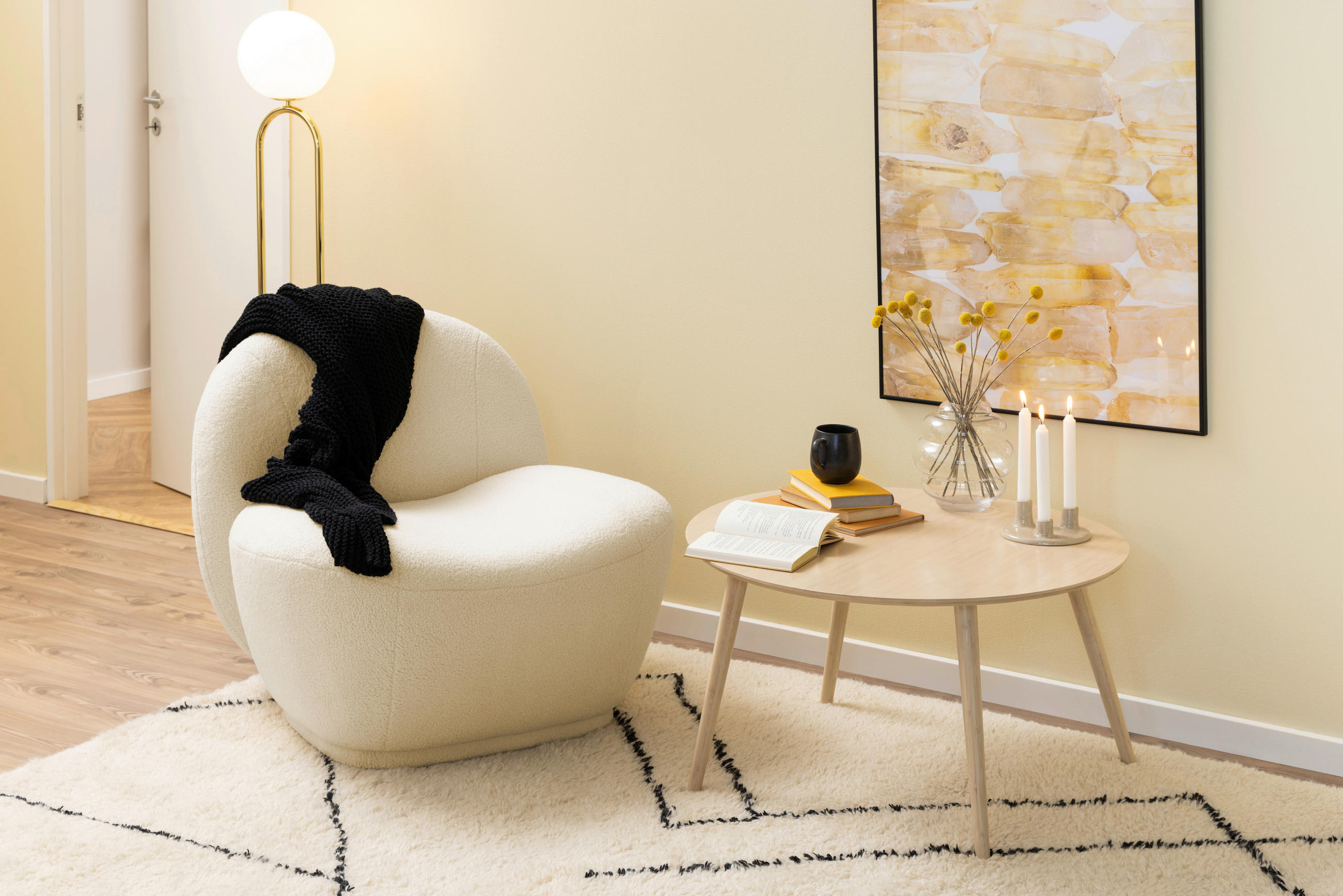 COUCHTISCH Bambus massiv 80/80/45 cm rund Naturfarben  - Naturfarben, Design, Holz (80/80/45cm) - Livetastic