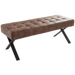 SITZBANK 140/48/45 cm Lederlook Braun Metall  - Anthrazit/Braun, Trend, Textil/Metall (140/48/45cm) - Carryhome