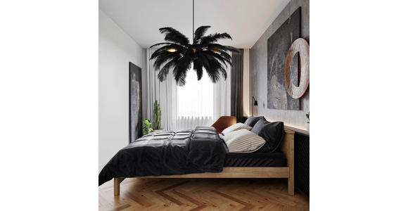 HÄNGELEUCHTE 55/120 cm  - Schwarz, Trend, Textil/Metall (55/120cm) - Novel