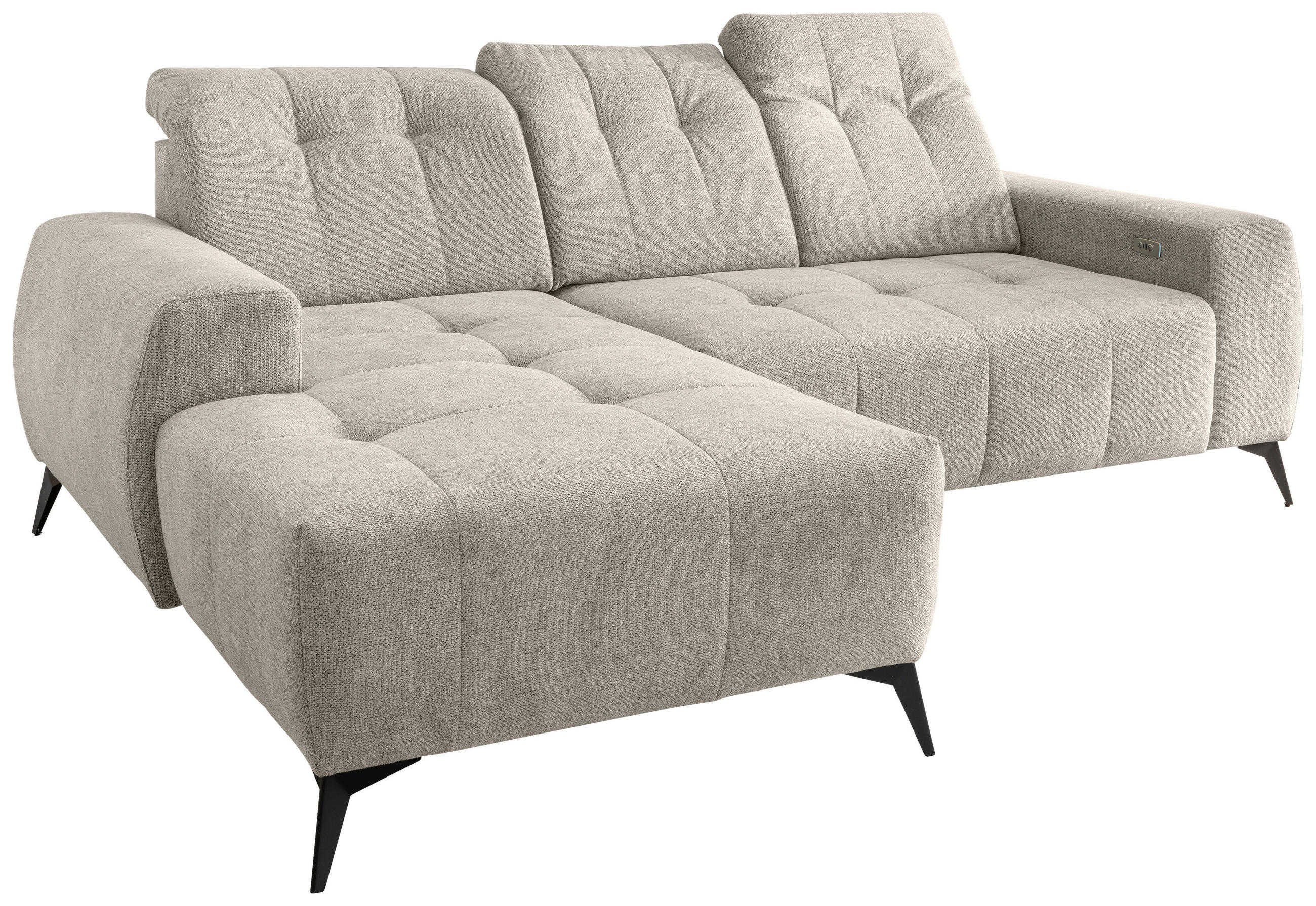 Thumbnail - Livetastic Ecksofa, Beige, Textil, Uni, 4-Sitzer, L-Form, 258x180 cm, Typenauswahl, Stoffauswahl, seitenverkehrt erhältl...
