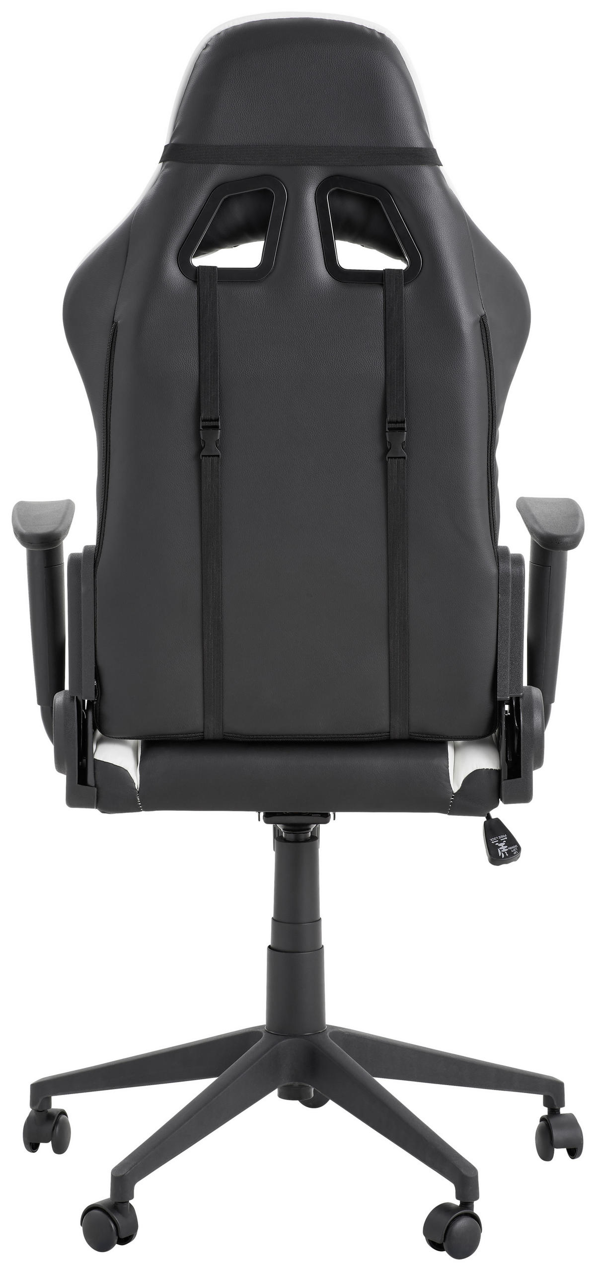 GAMER SZÉK  bőrhatású textil fekete, fehér  - fekete/fehér, Design, műanyag/textil (70/129-138/59cm) - Voleo