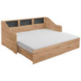 AUSZIEHBETT 90-180/200 cm  in Dunkelgrau, Eiche Artisan  - Dunkelgrau/Buchefarben, KONVENTIONELL, Holzwerkstoff (90-180/200cm) - Carryhome