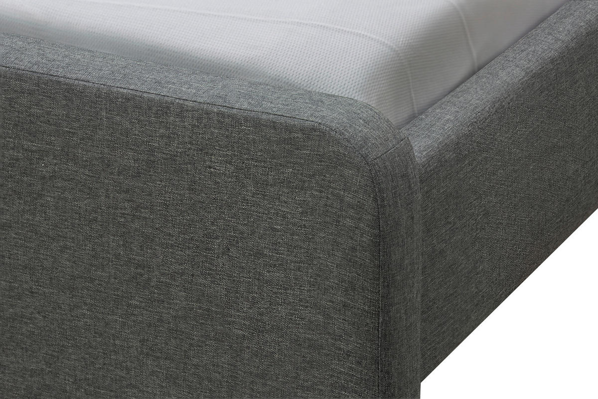 POLSTERBETT 140/200 cm  in Dunkelgrau  - Dunkelgrau/Schwarz, KONVENTIONELL, Holz/Textil (140/200cm) - Boxxx