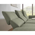 ECKSOFA  in Flachgewebe Salbeigrün Armteilverstellung, Relaxfunktion, Drehsitzfunktion  255-365/175-224 cm  - Salbeigrün/Schwarz, Design, Textil/Metall (255-365/175-224cm) - Dieter Knoll
