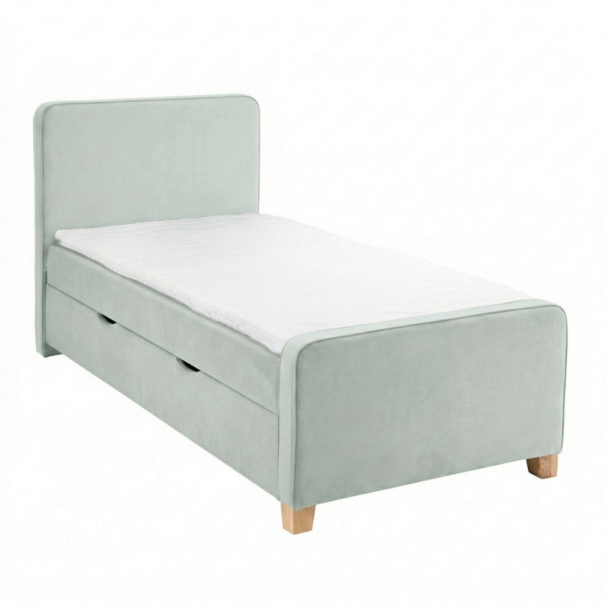 BOXBETT 140/200 cm  in Mintgrün  - Kernbuche/Mintgrün, MODERN, Holz/Textil (140/200cm) - MID.YOU