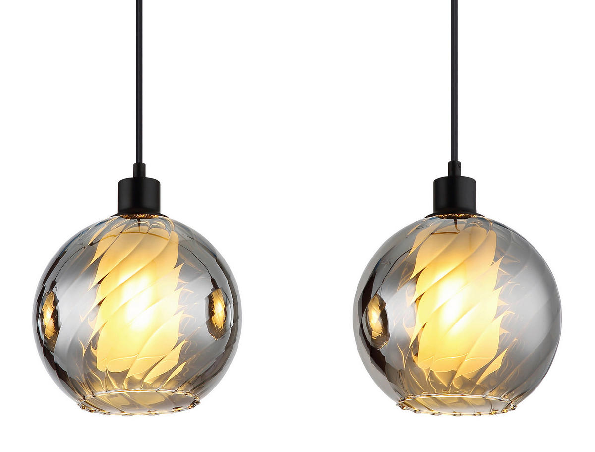 HÄNGELEUCHTE ULF 110/20/120 cm   - Schwarz/Weiß, Design, Glas/Kunststoff (110/20/120cm)
