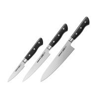 SET NOŽEVA      3 dela  - srebrna/crna, Osnovno, metal/pločasti materijal - Samura