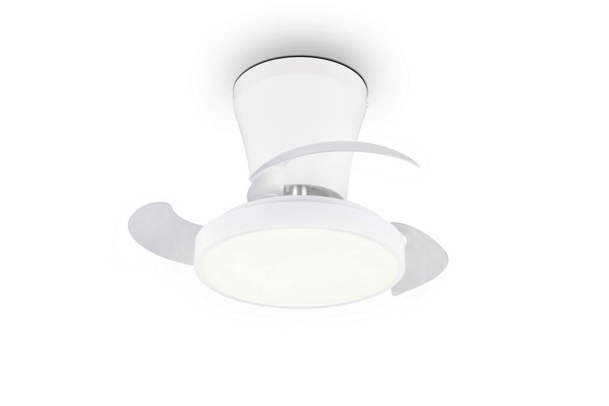 DECKENVENTILATOR - Klar/Weiß, Design, Kunststoff/Metall (30/2cm)