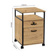 ROLLCONTAINER Schwarz, Eiche Artisan  - Schwarz/Eiche Artisan, Design, Holzwerkstoff/Kunststoff (43/66/45cm) - Carryhome