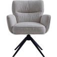 ARMLEHNSTUHL  in Eisen Leinenoptik  - Beige/Schwarz, Design, Textil/Metall (67/86/68cm) - Novel