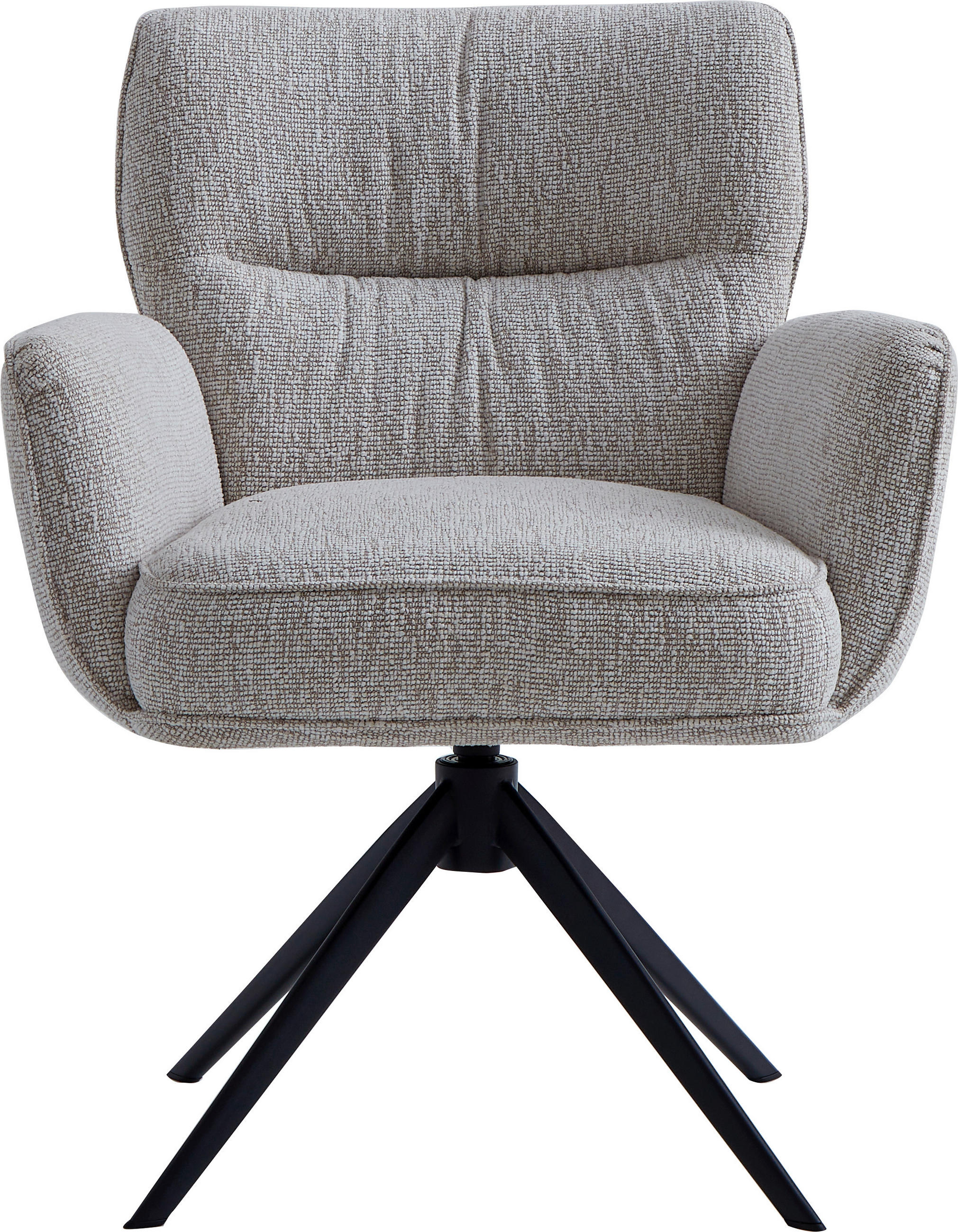 ARMLEHNSTUHL  in Eisen Leinenoptik  - Beige/Schwarz, Design, Textil/Metall (67/86/68cm) - Novel