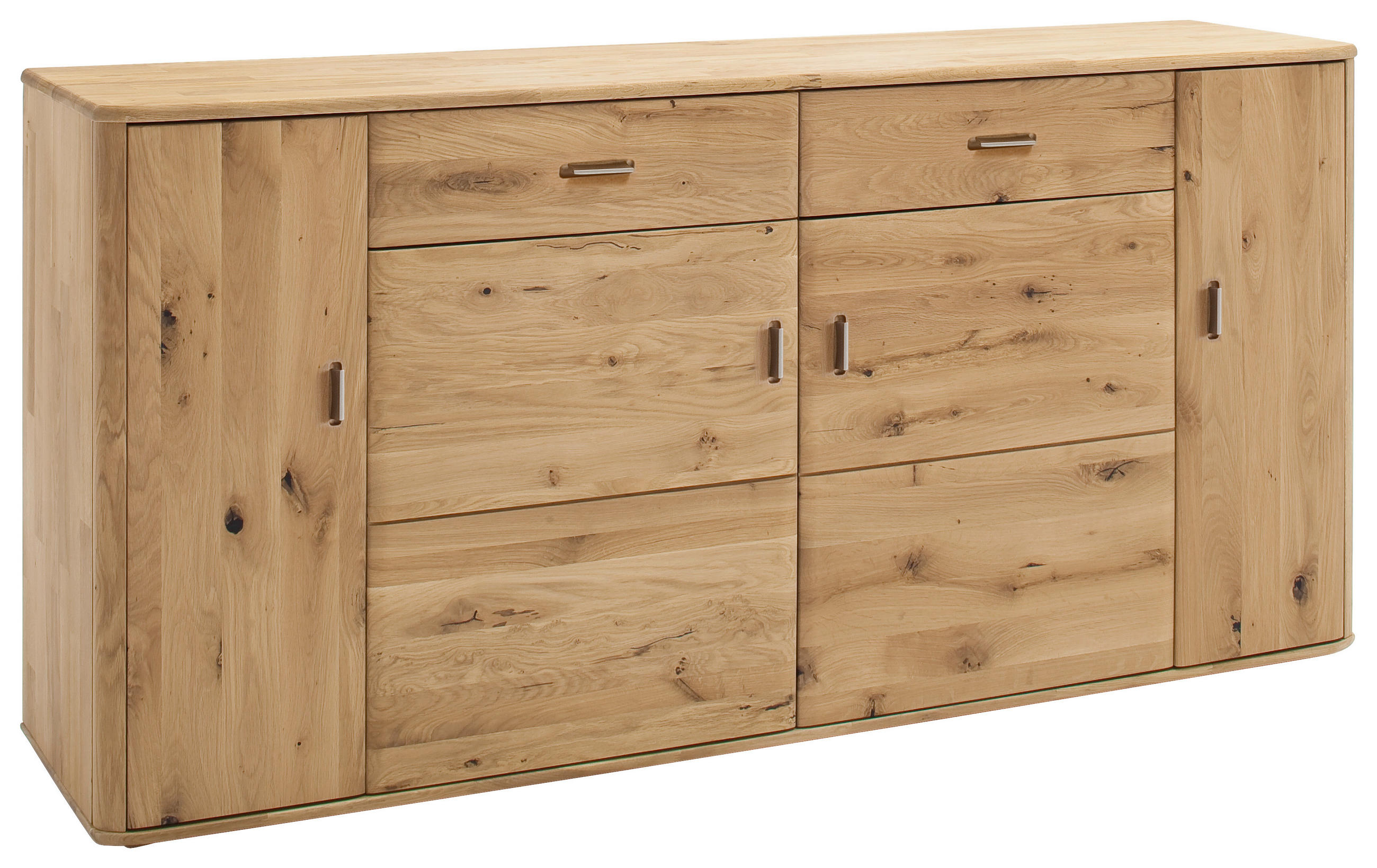 SIDEBOARD 186/90/44 cm Eichefarben  - Eichefarben/Silberfarben, Design, Holz/Metall (186/90/44cm) - Livetastic