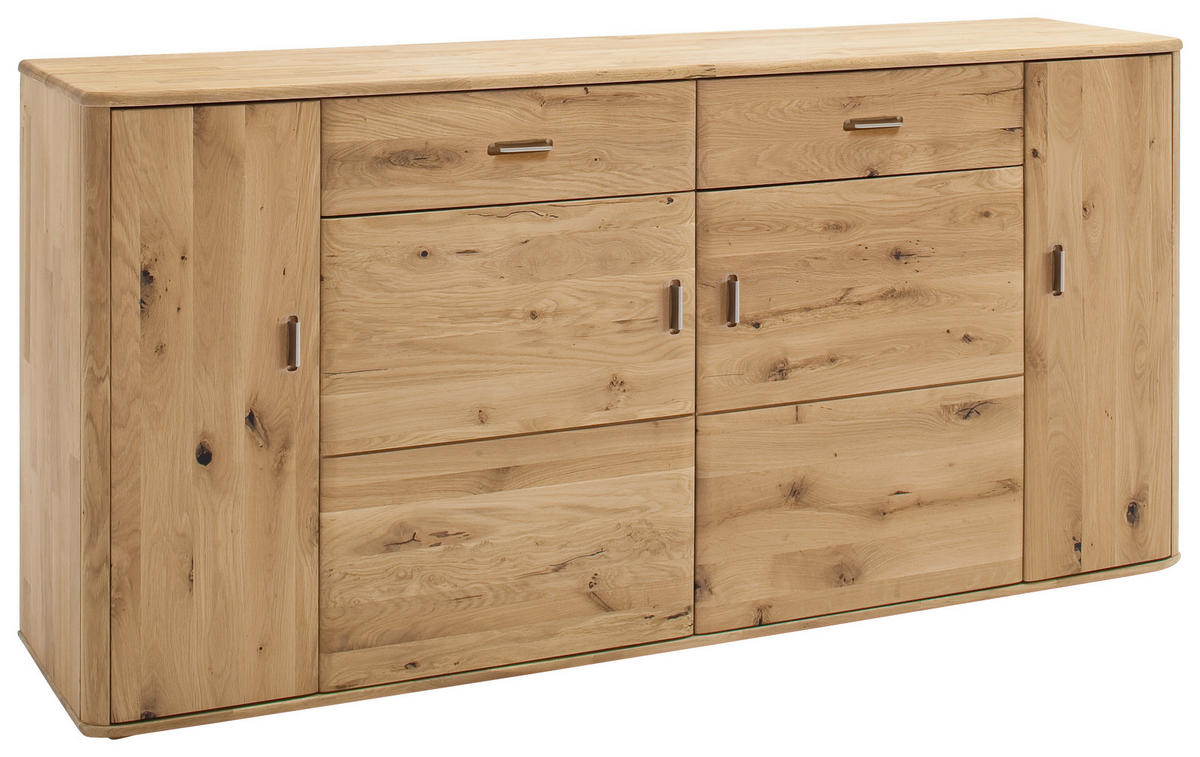 SIDEBOARD  in 186/90/44 cm  - Eichefarben/Silberfarben, Design, Holz/Metall (186/90/44cm) - Livetastic