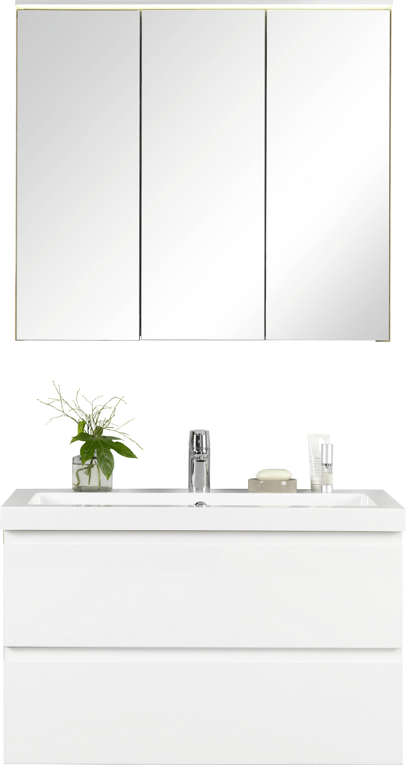 BADEZIMMER  in 85 cm  - Weiß, Design, Glas/Holzwerkstoff (85cm) - Novel