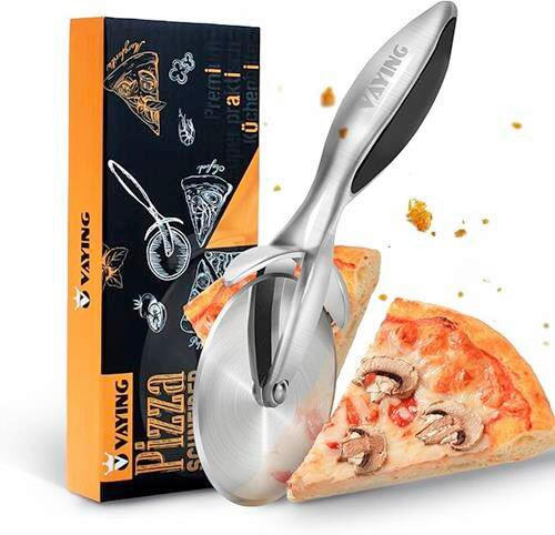 SEKAČ ZA PICU - boja nerđajućeg čelika/crna, Osnovno, metal/plastika (7/18cm)