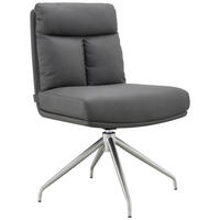 STUHL  in Edelstahl Mikrofaser Metall, Textil  - Edelstahlfarben/Grau, Design, Textil/Metall (51,5/89,5/65cm) - Novel