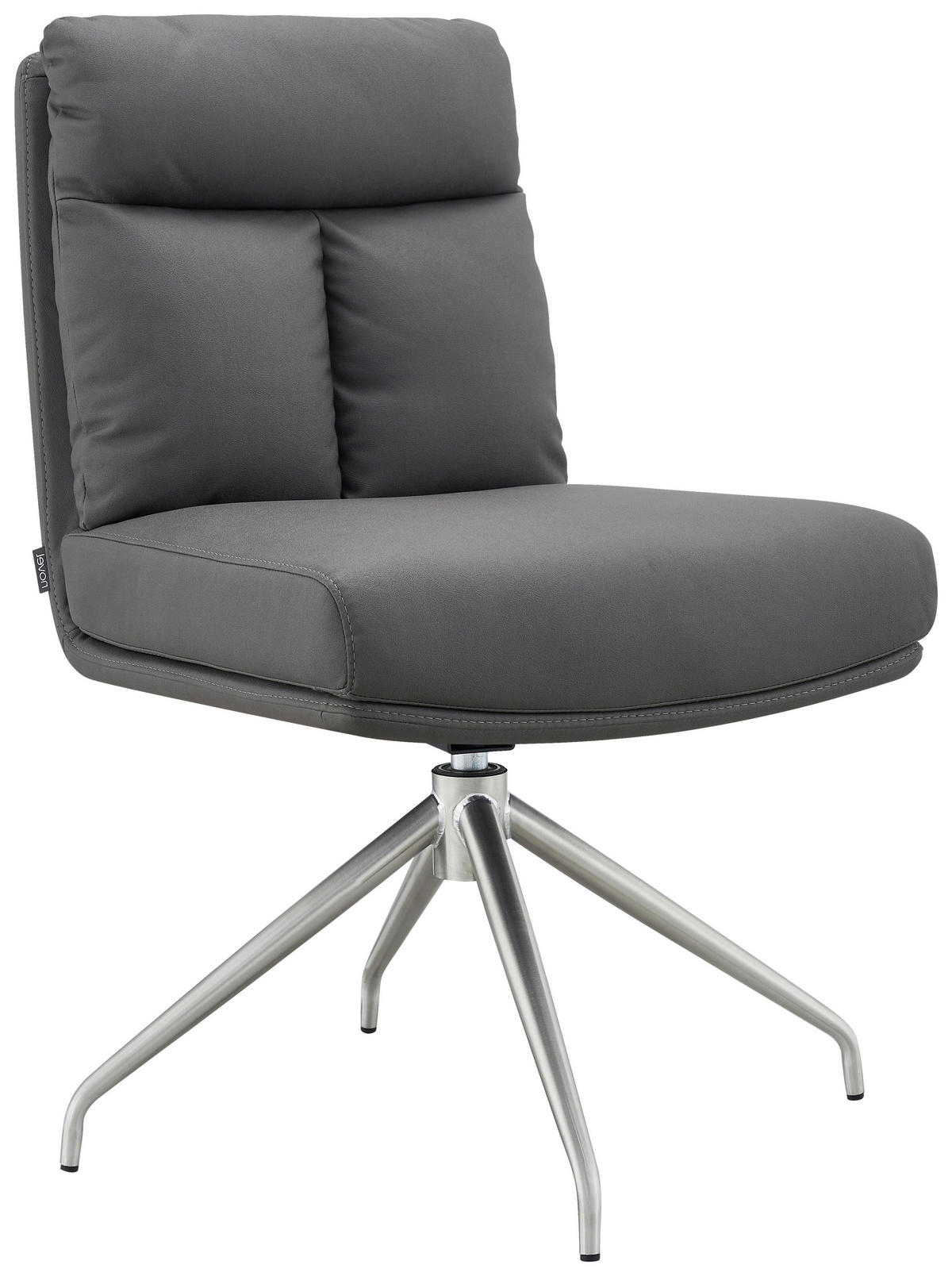 STUHL  in Edelstahl Mikrofaser Metall, Textil  - Edelstahlfarben/Grau, Design, Textil/Metall (51,5/89,5/65cm) - Novel