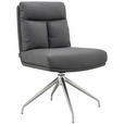 STUHL  , Sitzfläche 360° drehbar, automatische Rückholfunktion  , Mikrofaser  ,  - Edelstahlfarben/Grau, Design, Textil/Metall (51,5/89,5/65cm) - Novel