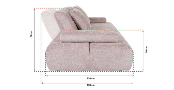SCHLAFSOFA in Chenille Senfgelb - Senfgelb/Schwarz, KONVENTIONELL, Kunststoff/Textil (235-255/80/116-138cm) - Carryhome
