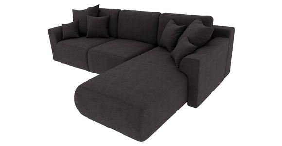 ECKSOFA in Lederlook Dunkelbraun  - Chromfarben/Dunkelbraun, KONVENTIONELL, Kunststoff/Textil (293/195cm) - Carryhome