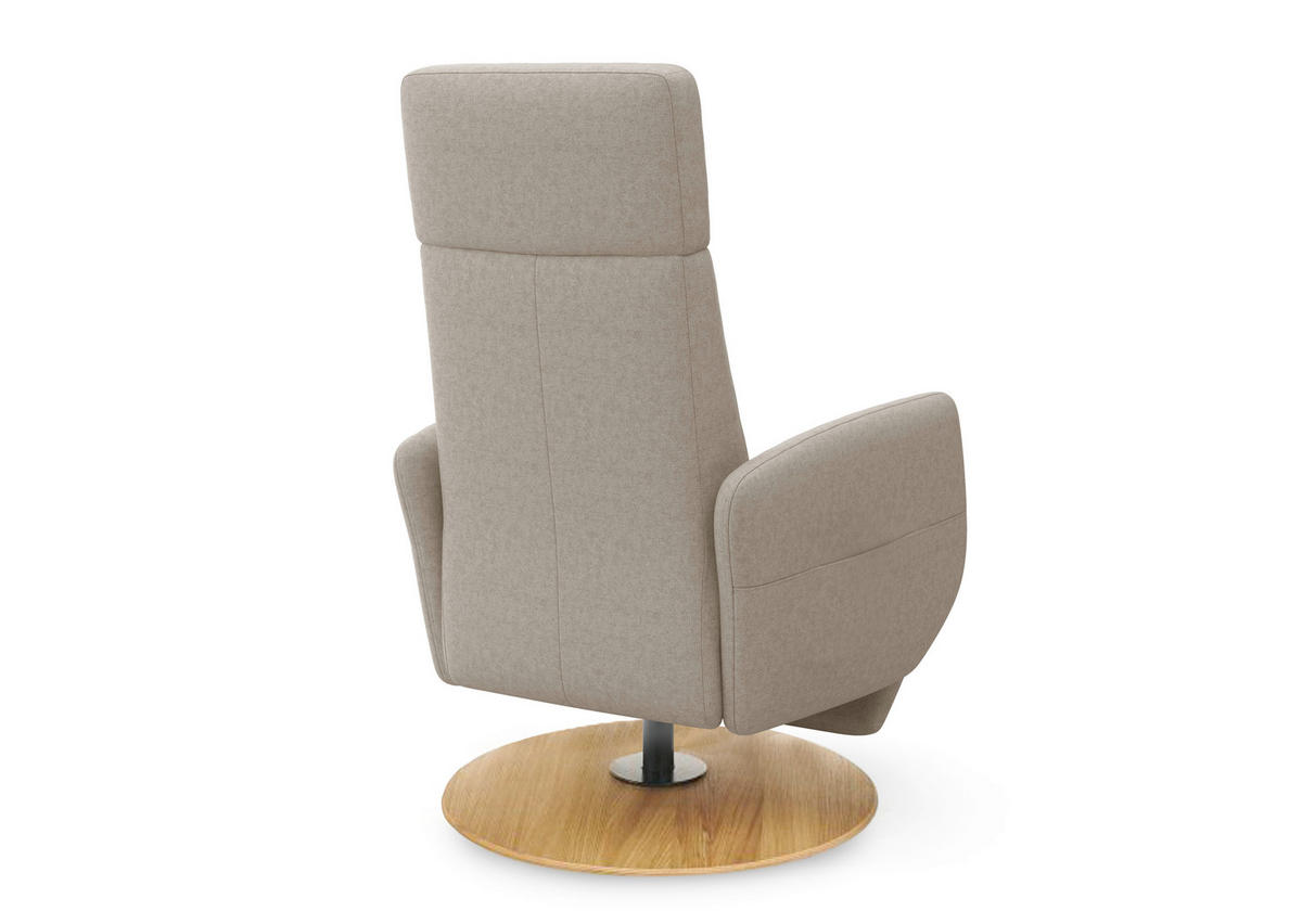 RELAXSESSEL in Textil Taupe  - Taupe/Eichefarben, KONVENTIONELL, Holz/Textil (71/110/82cm) - Sit & More