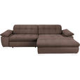 ECKSOFA in Mikrofaser Hellbraun  - Chromfarben/Hellbraun, Design, Textil/Metall (265/180cm) - Carryhome