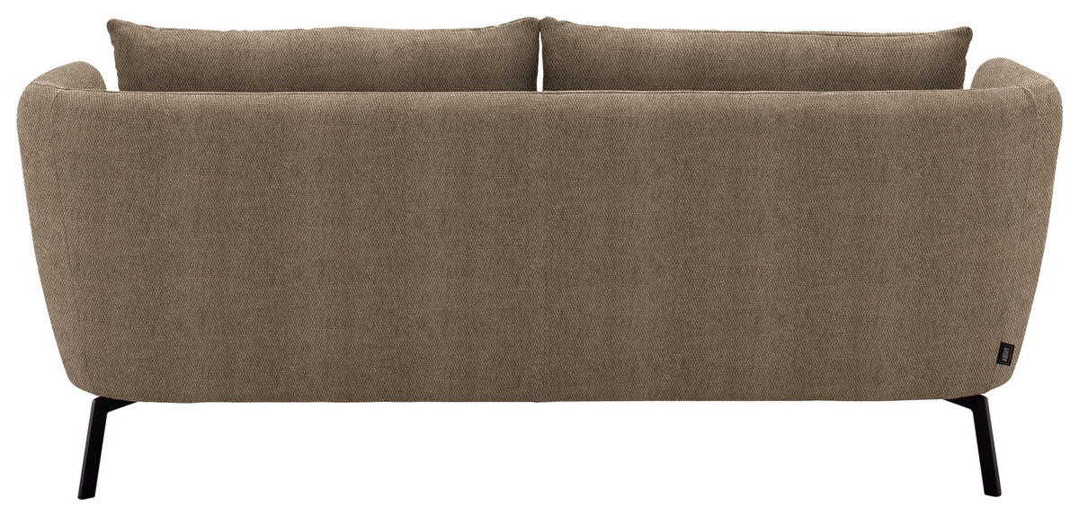 2,5-SITZER  in Flachgewebe Hellbraun  - Hellbraun/Schwarz, Design, Textil/Metall (190/71/91cm) - Schöner Wohnen
