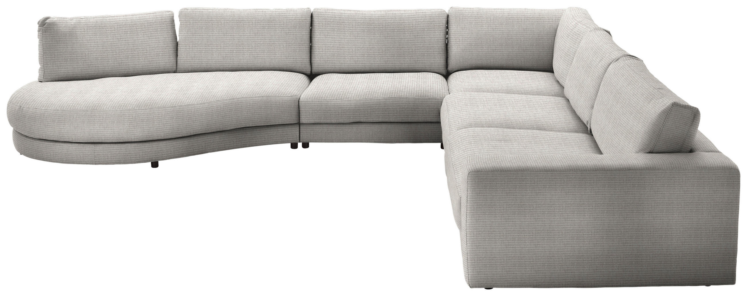 ECKSOFA in Chenille, Cord Hellgrau  - Hellgrau/Schwarz, Design, Kunststoff/Textil (425/365cm) - Lomoco