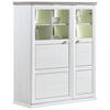 VISOKA KOMODA   110,2/134,3/43 cm   siva, bijela  - bijela/siva, Lifestyle, staklo/drvni materijal (110,2/134,3/43cm) - Hom`in