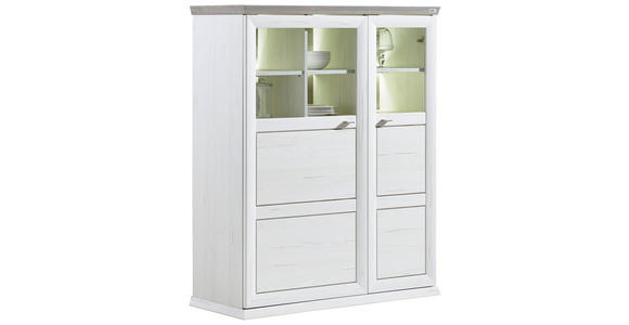 HIGHBOARD  in 110,2/134,3/43 cm  - Weiß/Grau, LIFESTYLE, Glas/Holzwerkstoff (110,2/134,3/43cm) - Hom`in