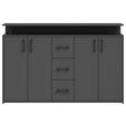 SIDEBOARD  in 139/90/34 cm  - Anthrazit/Schwarz, KONVENTIONELL, Holzwerkstoff/Kunststoff (139/90/34cm) - Carryhome