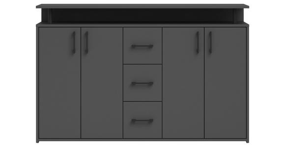 SIDEBOARD in 139/90/34 cm - Anthrazit/Schwarz, KONVENTIONELL, Holzwerkstoff/Kunststoff (139/90/34cm) - Carryhome