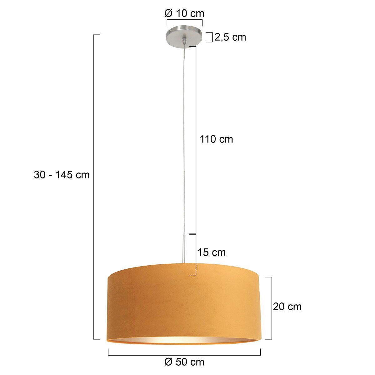 HÄNGELEUCHTE SPARKLED LIGHT 50/135/50 cm  - Goldfarben, Trend, Leder (50/135/50cm)