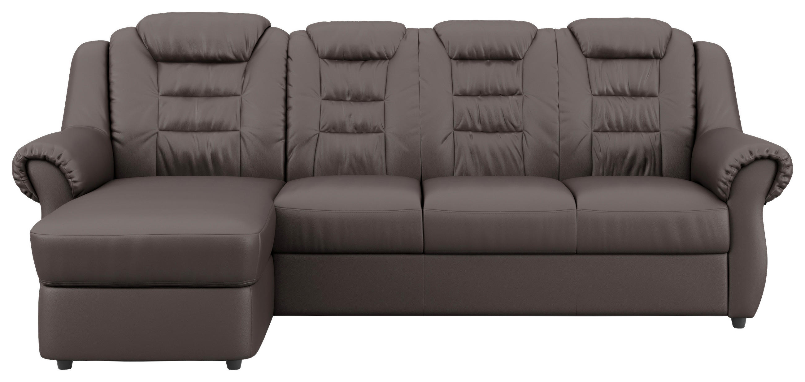 ECKSOFA in Lederlook Braun - Schwarz/Braun, Konventionell, Kunststoff/Textil (165/262cm) - Livetastic
